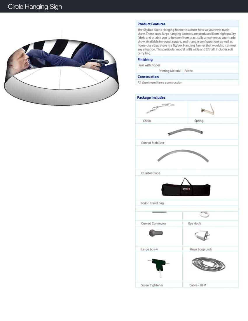 10ft Circle Hanging Banner Sign - exponetUSA.com