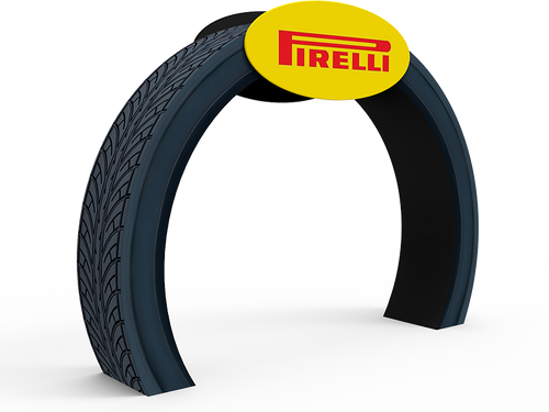 12x10ft Semi-Circle Fabric Arch w Oval Header Sign