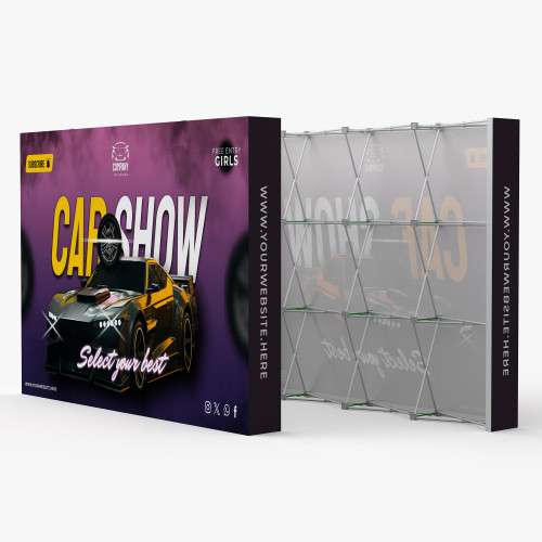 10ft Straight ReadyPop Fabric Display Front and Back