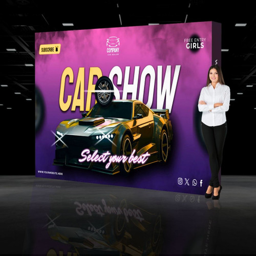 10ft Straight ReadyPop Fabric Backdrop Display