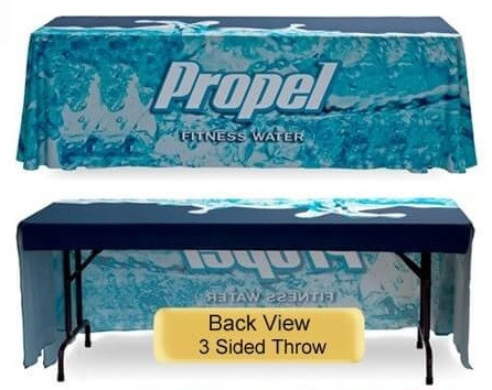 6 foot table throw 3-sided open back