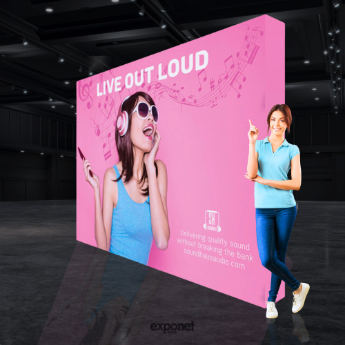 10ft Straight ReadyPop Fabric Display with End Caps