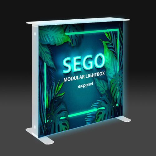 3.3 x 3.3ft. SEGO Modular Double-Sided Lightbox Counter 