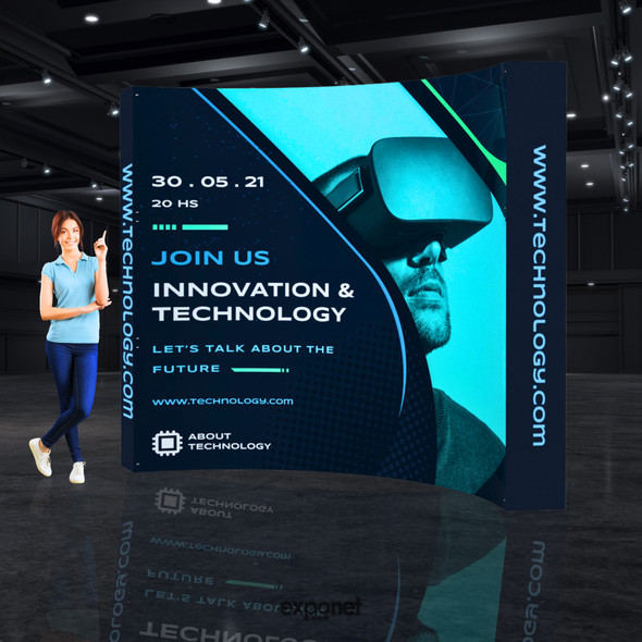 10ft Curved ReadyPop Fabric Display