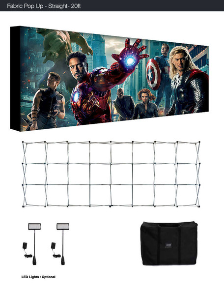 20' ReadyPop Straight Fabric Pop-up - PRINT ONLY