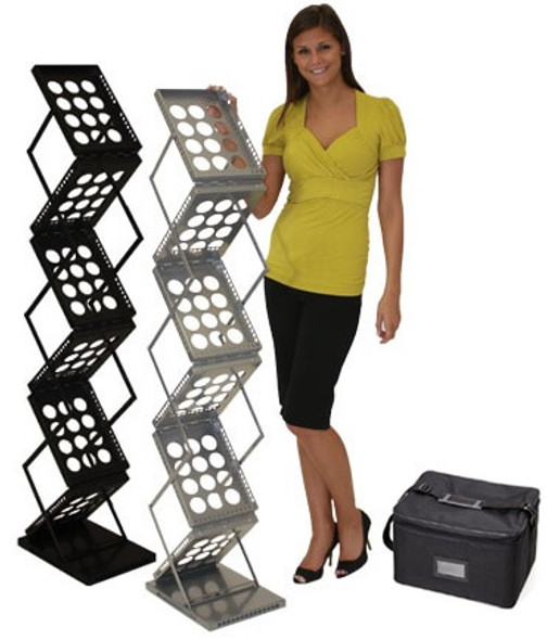 ZEDUP LITERATURE RACK BLACK SILVER