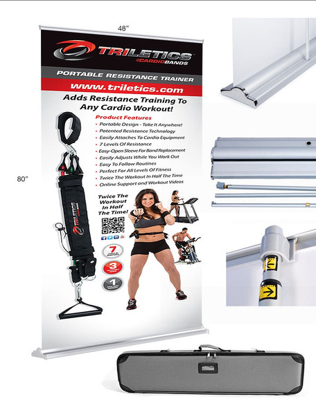 48" Silver Step Retractable Banner Stand