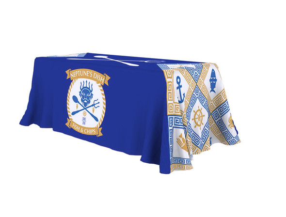 6-foot full-color printed table throw