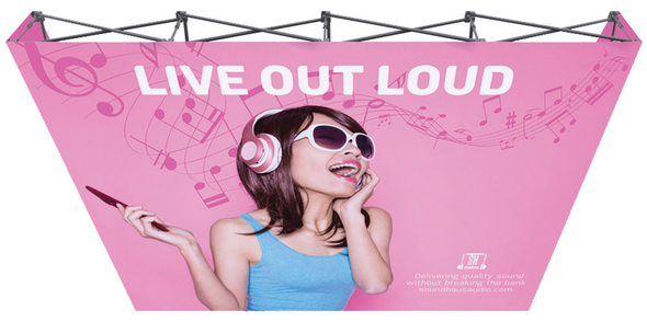 10ft Straight ReadyPop Fabric Display with End Caps