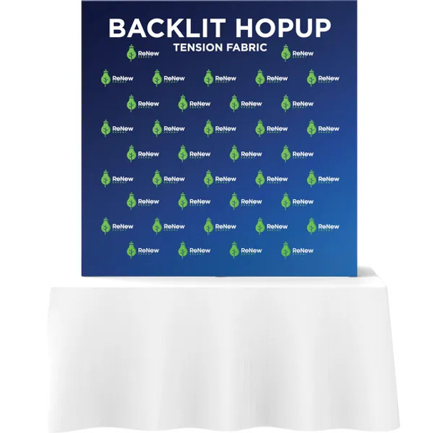Hopup 5ft Backlit Straight Tabletop Tension Fabric Display Hopup 5ft Backlit Straight Tabletop Tension Fabric Display