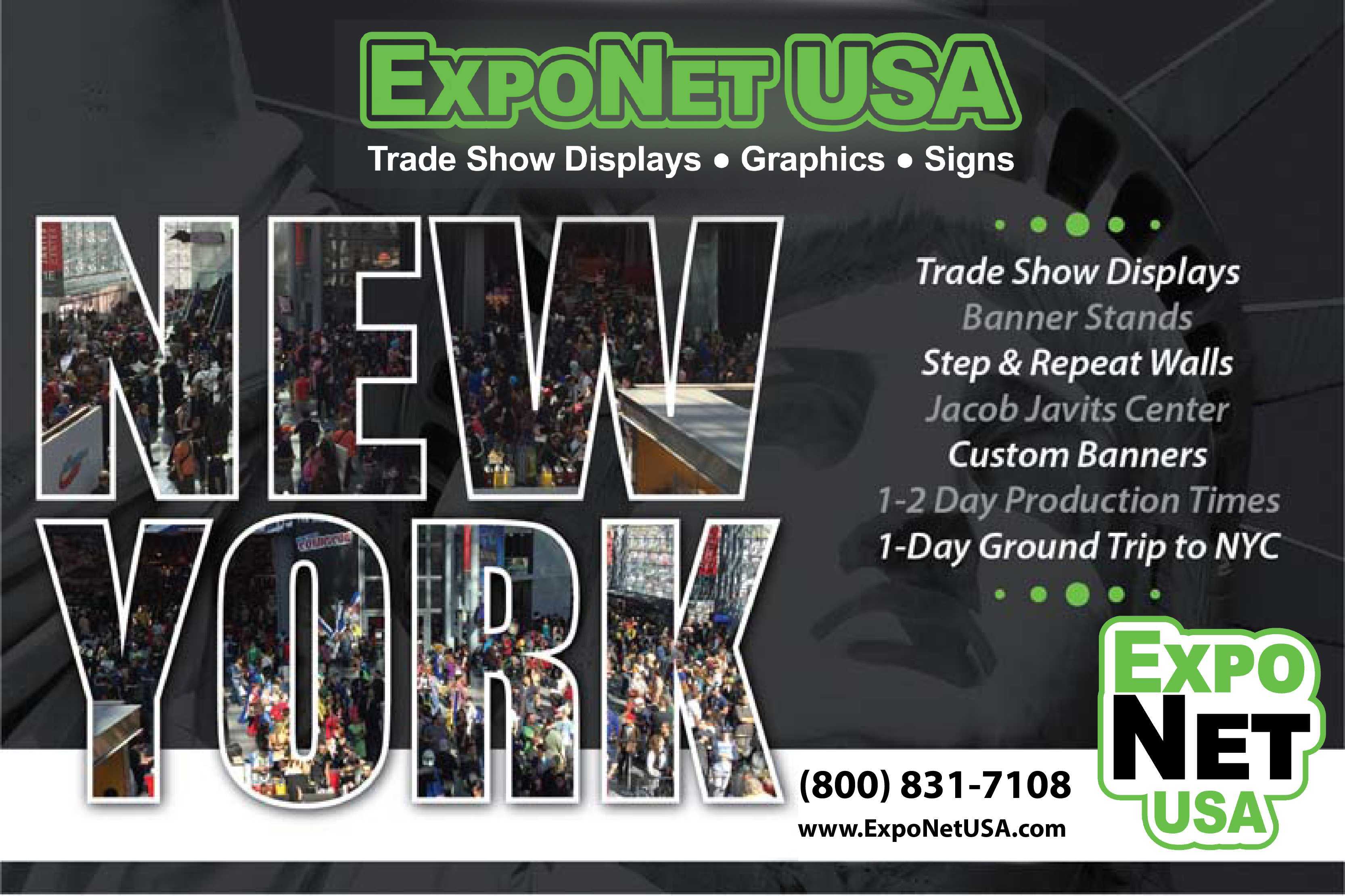 Quick production and fast delivery to new york city for any trade show, marketing or live event.