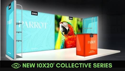 10x20ft Parrot Collective Series Backlit Display Package from Makitso