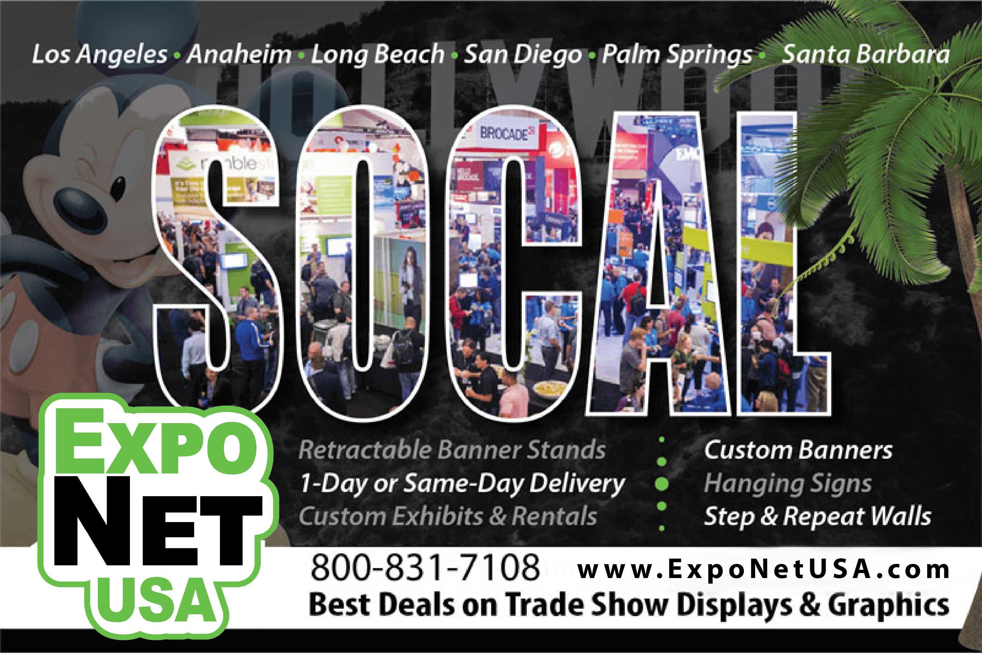 Quick production and fast delivery to Los Angeles, Anaheim, San Diego and Southern California for any trade show, marketing or live event.