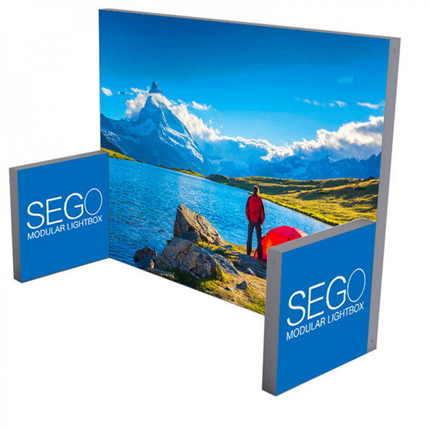 Modular Light Box Panel 10ft SEGO Modular Double-Sided Lightbox Display Configuration E