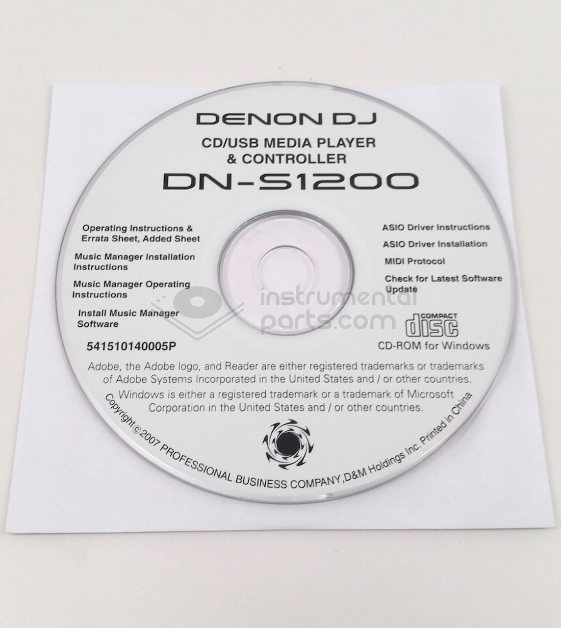 Instruction MANUAL and Install Software CD - DNS1200 - Denon DNS