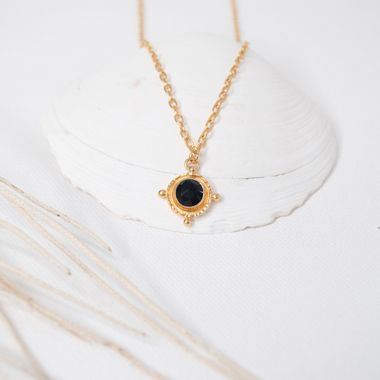 Shop the 14 Gold Black Onyx Choker Gem Medallion Necklace