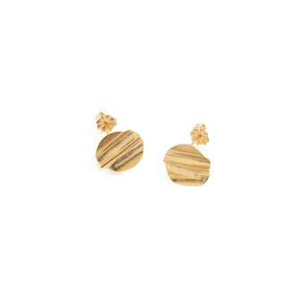 18kt yellow gold plated coin stud earrings small 18kt yellow gold plated coin stud earrings small