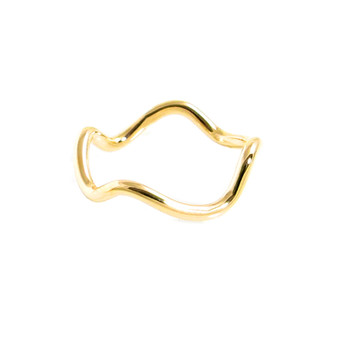wave ring for layering with your ring collection. Gold plated over bronze wave ring for layering with your ring collection. Gold plated over bronze