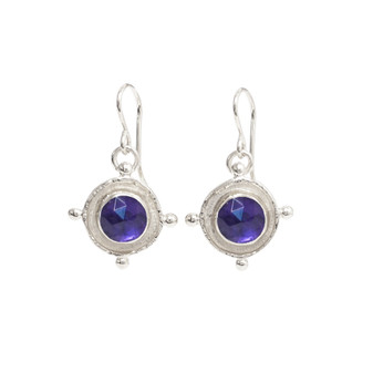 Silver Amethyst Medallion Drop Earrings Silver Amethyst Medallion Drop Earrings