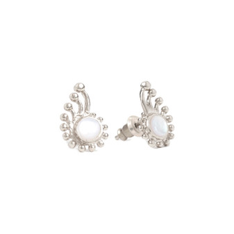 Silver Pearl Nautilus Studs