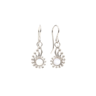 Silver Pearl Nautilus Drop Earrings Silver Pearl Nautilus Drop Earrings