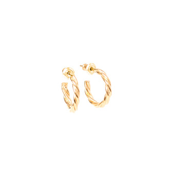 Small Gold Rope Hoop Huggies Small Gold Rope Hoop Huggies