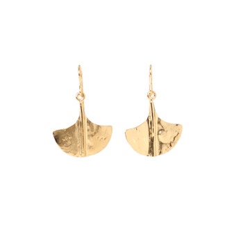 Gold Fan Shape Drop Earrings Gold Fan Shape Drop Earrings
