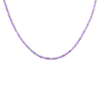 Delicate Gold Amethyst Gemstone Bead Necklace Delicate Gold Amethyst Gemstone Bead Necklace