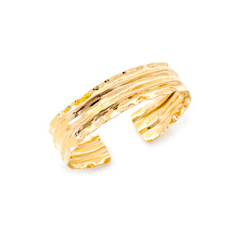 Ultra heavy plated 18kt yellow gold cuff bracelet