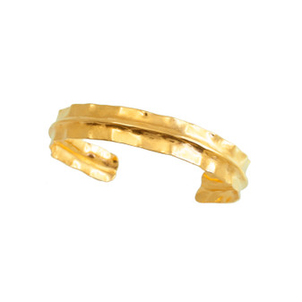 24kt yellow gold vermeil rustic ridge cuff bracelet