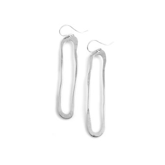 long oval elliptical dangle earrings silver  long oval elliptical dangle earrings silver