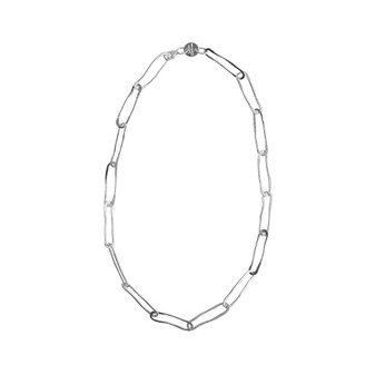 18" elongated links necklace, sterling silver with lobster clasp 18" elongated links necklace, sterling silver with lobster clasp