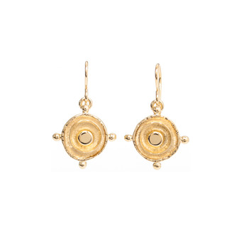 3 micron 18k gold plated drop earrings, coin style 3 micron 18k gold plated drop earrings, coin style