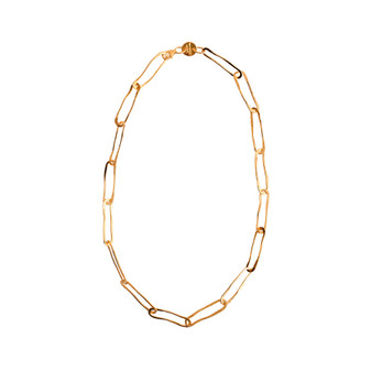 3 micron 18kt yellow gold plated hammered links chain necklace 3 micron 18kt yellow gold plated hammered links chain necklace