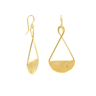 droplet shape earrings, 18k gold plated, 3 micron droplet shape earrings, 18k gold plated, 3 micron