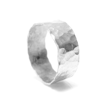 sterling silver silver wide hammered cigar ring band, unisex sterling silver silver wide hammered cigar ring band, unisex