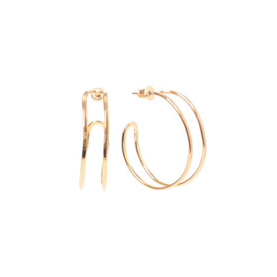 Large Gold Elliptic Hoop Earrings