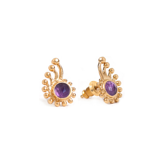 Gold Amethyst Nautilus Studs Gold Amethyst Nautilus Studs