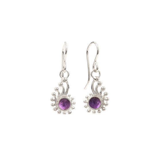 Silver Amethyst Nautilus Drop Earrings Silver Amethyst Nautilus Drop Earrings