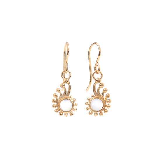 Gold Pearl Nautilus Drop Earrings Gold Pearl Nautilus Drop Earrings