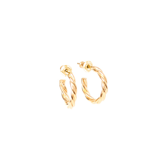 24k gold vermeil Small Gold Rope Hoops