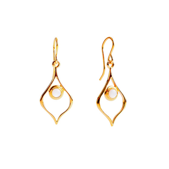 gold pearl dangle earrings