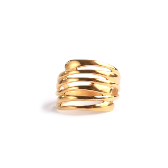 Gold Striations Ring
