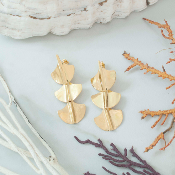 long elegant drop earrings, gold