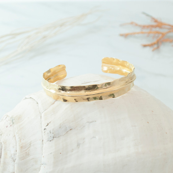 gold boho luxe cuff bracelet
