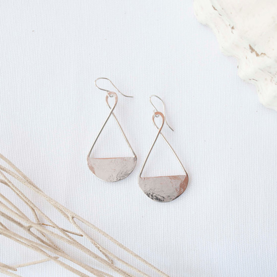silver boho drop earrings