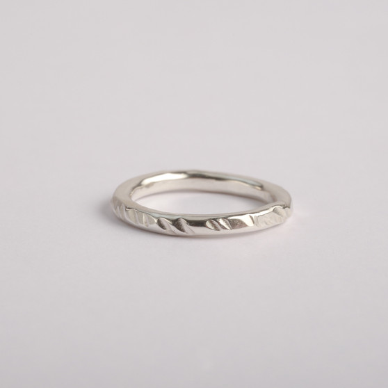 Silver Hammered Stacking Ring