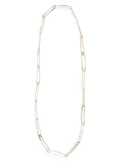 long silver handmade chain necklace