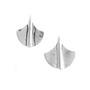 Silver Fan Shape Stud Earrings