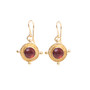 gold red garnet elegant drop earrings